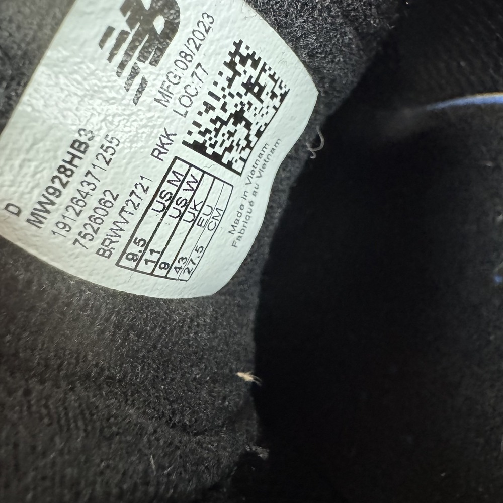 Mens New Balance 928v3 Black Leather Hook and Loop Sneakers Shoes Size 9.5 M GUC - Picture 8 of 8